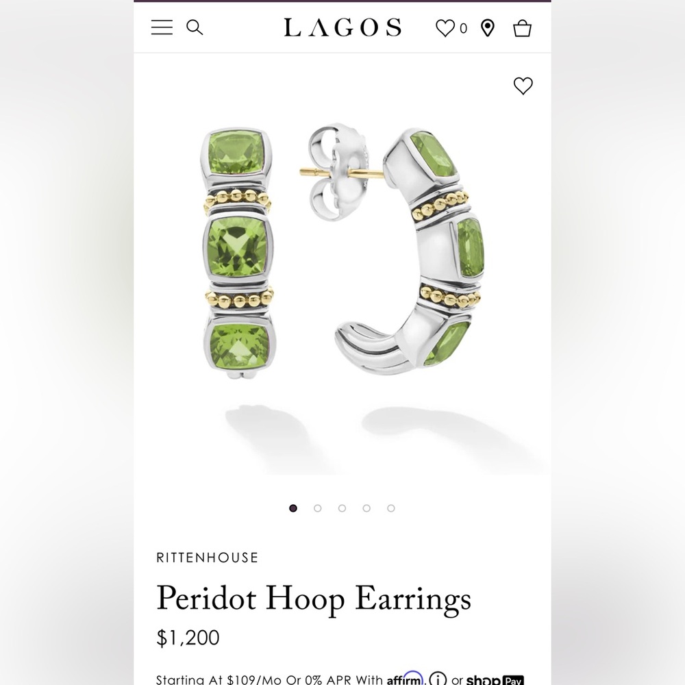 New, LAGOS, Peridot Earrings